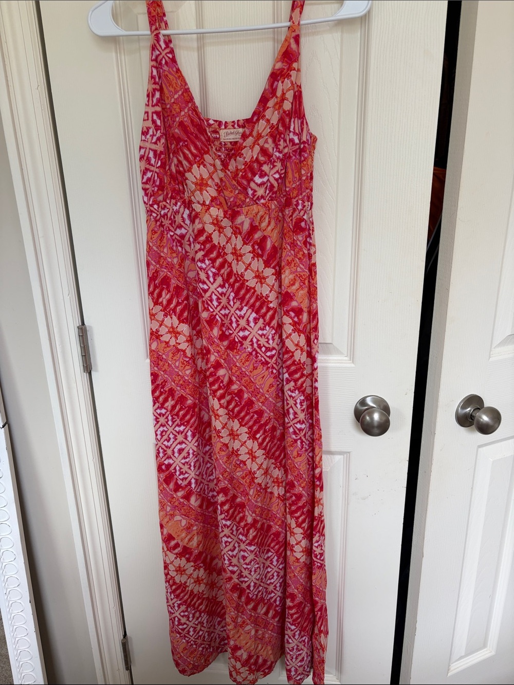 Faded Glory Pink, Orange and White Printed Maxi Dress